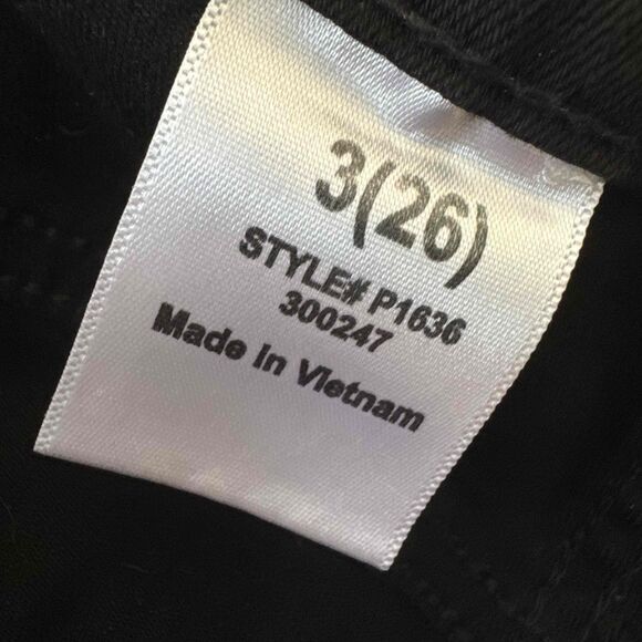 Fashionova Distressed Black Jeans Shorts 26 Frayed Hem High-Waist Ripped - Picture 5 of 7